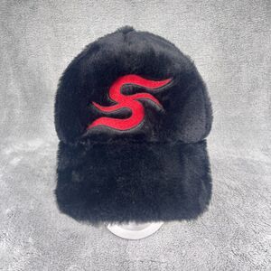 Spicewear Faux Fur Baseball Hat Warm Winter Snapback Black Red S Fuzzy Cap